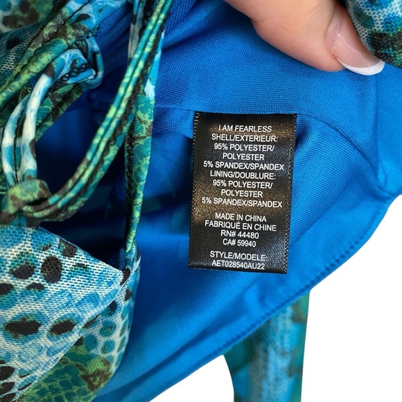 AFRM Aida Lace-Up Mesh Snake Print Crop Top - Picture 7 of 8